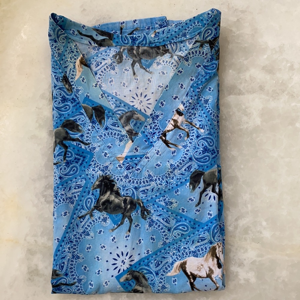 Horse Themed Scrub Top